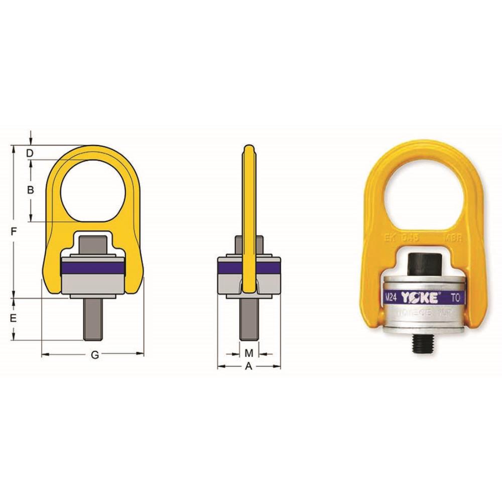 Yoke Swivel Hoist Ring UNC Type 204 with Alloy Steel Washer « GPS Lifting
